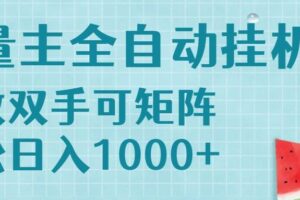 （15369期）流量主挂机每天几分钟日入1000+无脑操作，可矩阵并附有管道收益