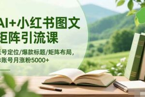 （16530期）AI+小红书图文矩阵引流课：账号定位/爆款标题/矩阵布局/单账号月涨粉5000+