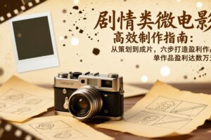 （17086期）剧情类微电影高效制作指南：从策划到成片，六步打造盈利作品，单作品盈利达数万元